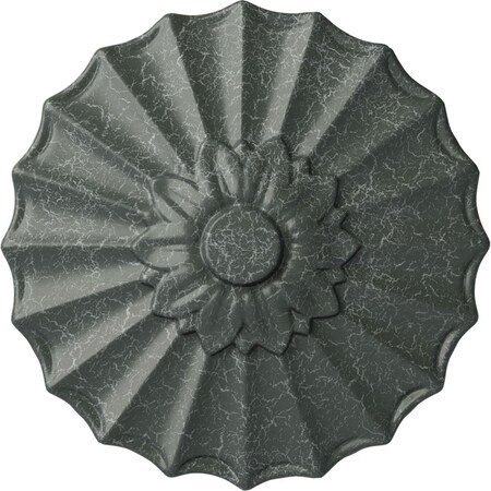 Ekena Millwork Shakuras Ceiling Medallion (Fits Canopies up to 1 3/8"), 9"OD x 1 3/8"P, Athenian Green Crackle CM09SHAGC